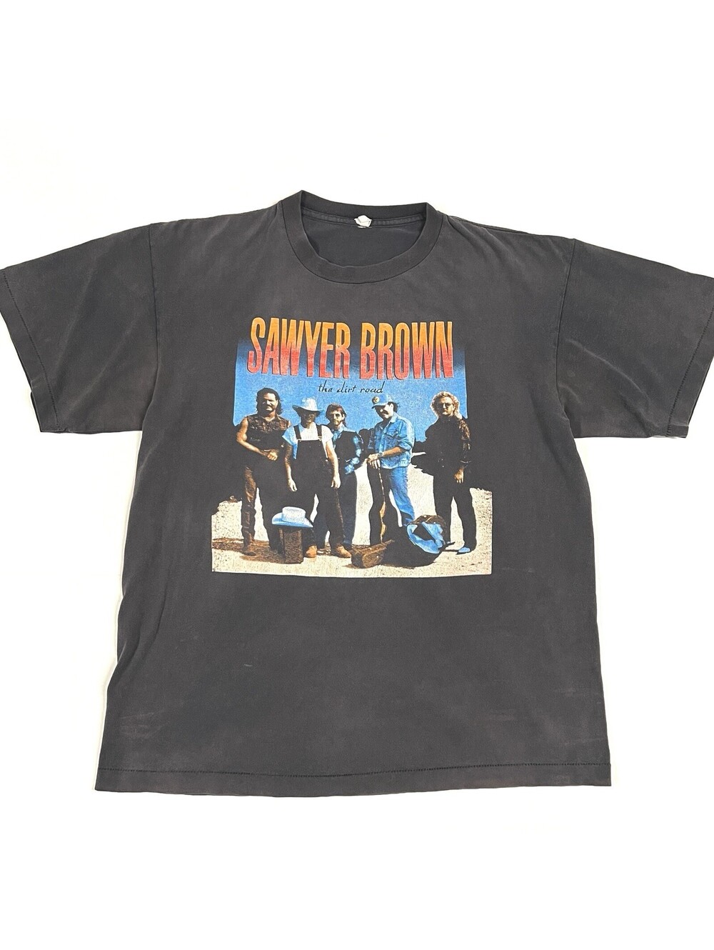 VINTAGE 90S 1992 SAWYER BROWN THE DIRT ROAD Tour Band T Shirt Sz XL DISTRESSED